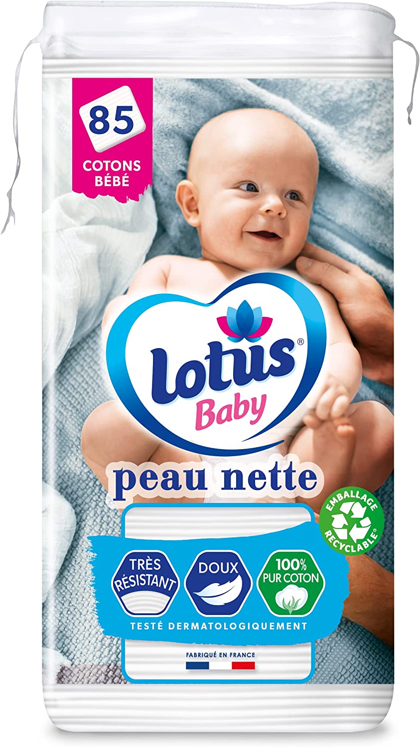 Lotus Coton Carré Bébé (85 Unités)