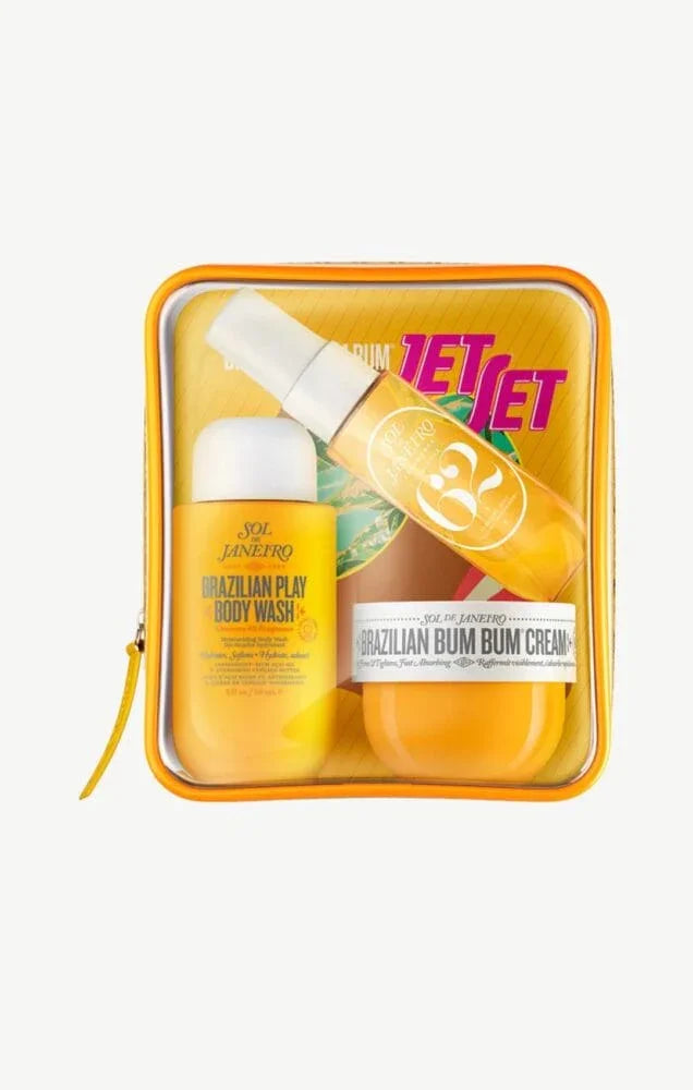Kit soins corps Sol de Janeiro avec gel douche et crème brésilienne, idéal pour la peau hydratée