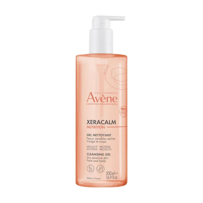 Avène XERACALM NUTRITION - Gel Nettoyant - Visage et Corps - Peaux Sensibles et Sèches, 500ml