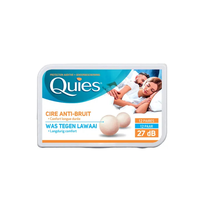 Quies سدادات أذن من الشمع الطبيعي (12 زوجًا)
