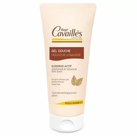 Gel douche douceur d'amande pour peaux sensibles, surgras actif, sans savon