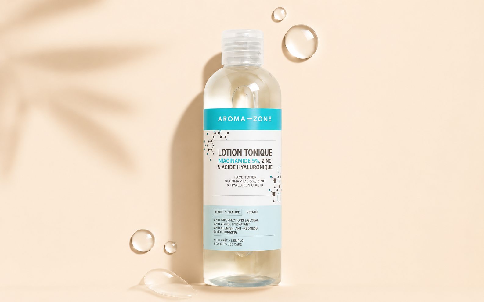 AROMAZONE Lotion Tonique Niacinamide 5%, Zinc & Acide hyaluronique 200ml