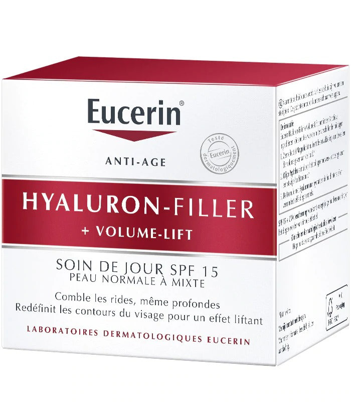 Eucerin HYALURON-FILLER + VOLUME-LIFT - Soin de Jour SPF15 - Peaux Normales à Mixtes, 50ml