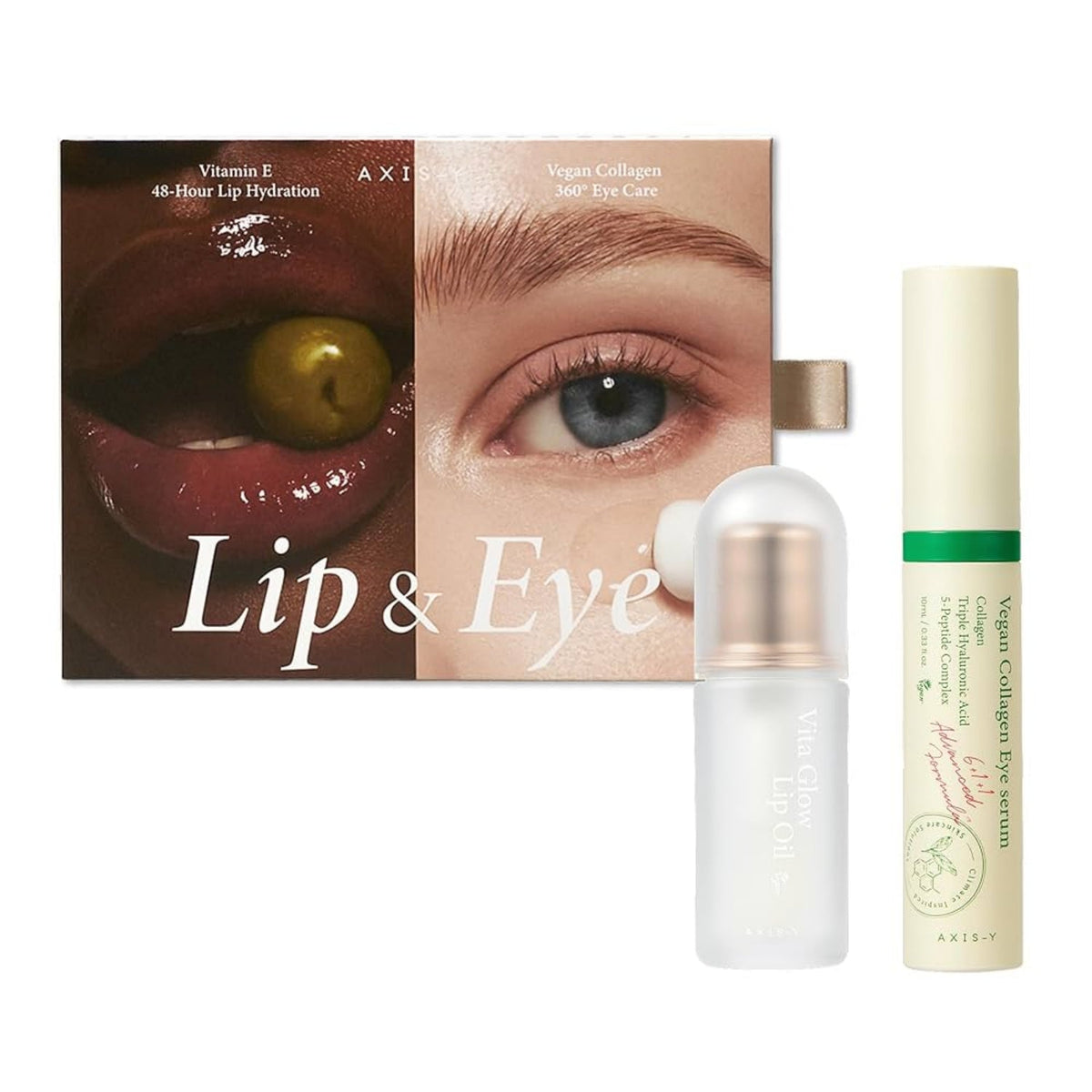 AXIS-Y Lip & Eye Set : huile à lèvres Vita Glow et sérum yeux Vegan Collagen