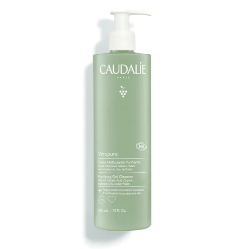 Caudalie VINOPURE - Gelée Nettoyante Purifiante - Visage et Dos - Peaux Mixtes à Tendance Acnéique, 385ml