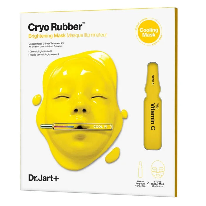 DR Jart+ CRYO RUBBER - Masque Illuminateur à la Vitamine C - Visage - Tous Types de Peaux, 4g + 40g