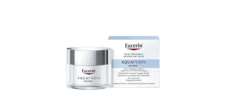 Eucerin AQUAPORIN ACTIVE - Hydratation Intense Longue Durée - Visage - Peaux Normales à Mixtes, 50ml