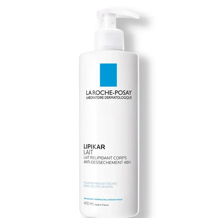 Lait Lipikar La Roche-Posay pour peaux sensibles, hydratation 48h, soin corps anti-dessèchement
