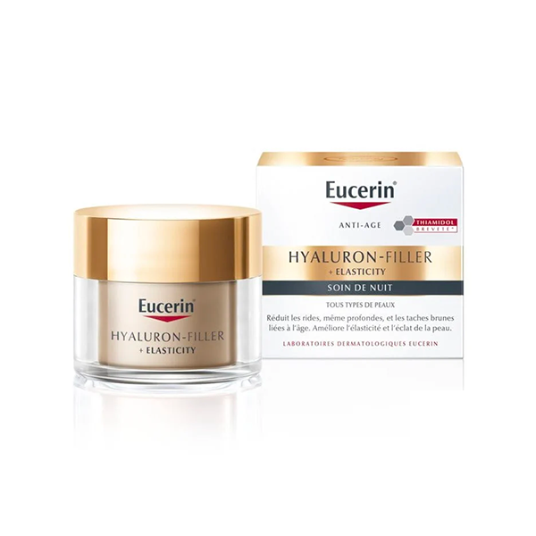 Eucerin HYALURON-FILLER + ELASTICITY - Soin de Nuit Anti-Âge - Tous Types de Peaux, 50ml