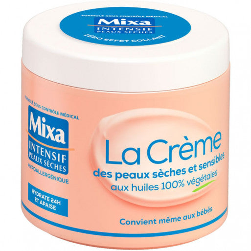 Mixa La Crème Des Peaux Sèches Et Sensibles Aux Huiles 100% Végétales 400ml