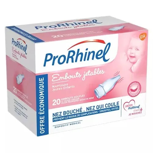 ProRhinel Embouts Jetables Souples Mouche Bébé, 20 Embouts