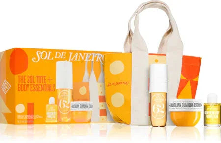 Coffret Sol de Janeiro avec crème et huile bronzantes pour soins corps et visage