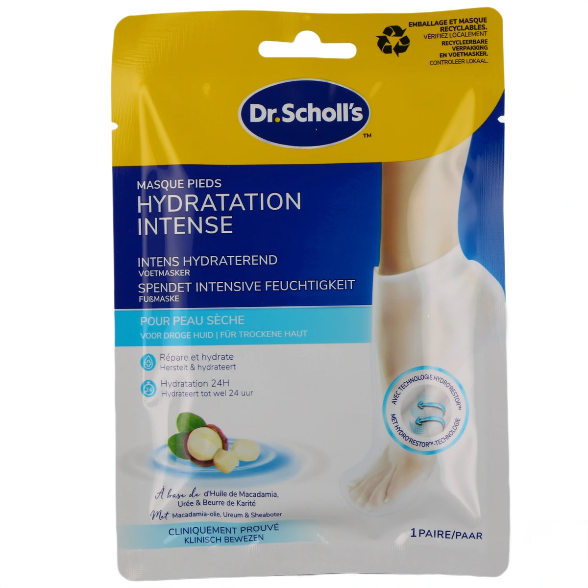 Scholl Masque Pieds Hydratation Intense